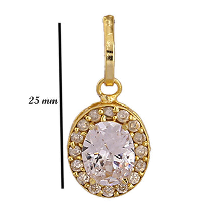 Gold-Plated American Diamond & Zircon Pendant - Elegant & Healing - Aemorio