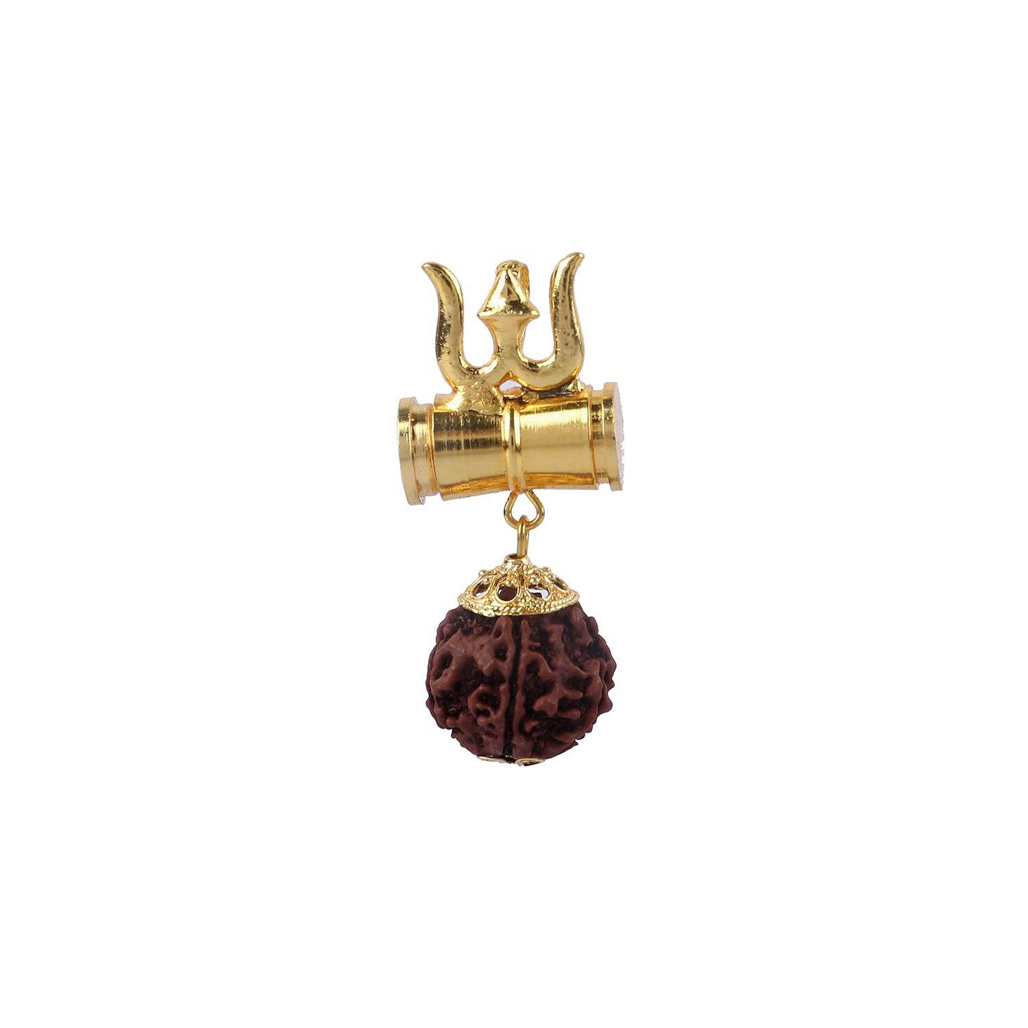 Rudraksha Shiva Damru Trishul Pendant – Spiritual & Powerful - Aemorio