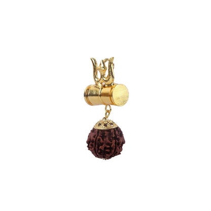 Rudraksha Shiva Damru Trishul Pendant – Spiritual & Powerful - Aemorio