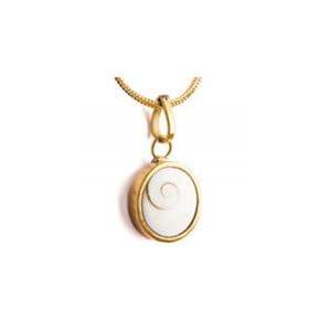 Gold-Plated Natural Gomti Chakra Pendant for Luck & Wealth - Aemorio