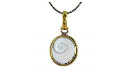 Gold-Plated Natural Gomti Chakra Pendant for Luck & Wealth - Aemorio