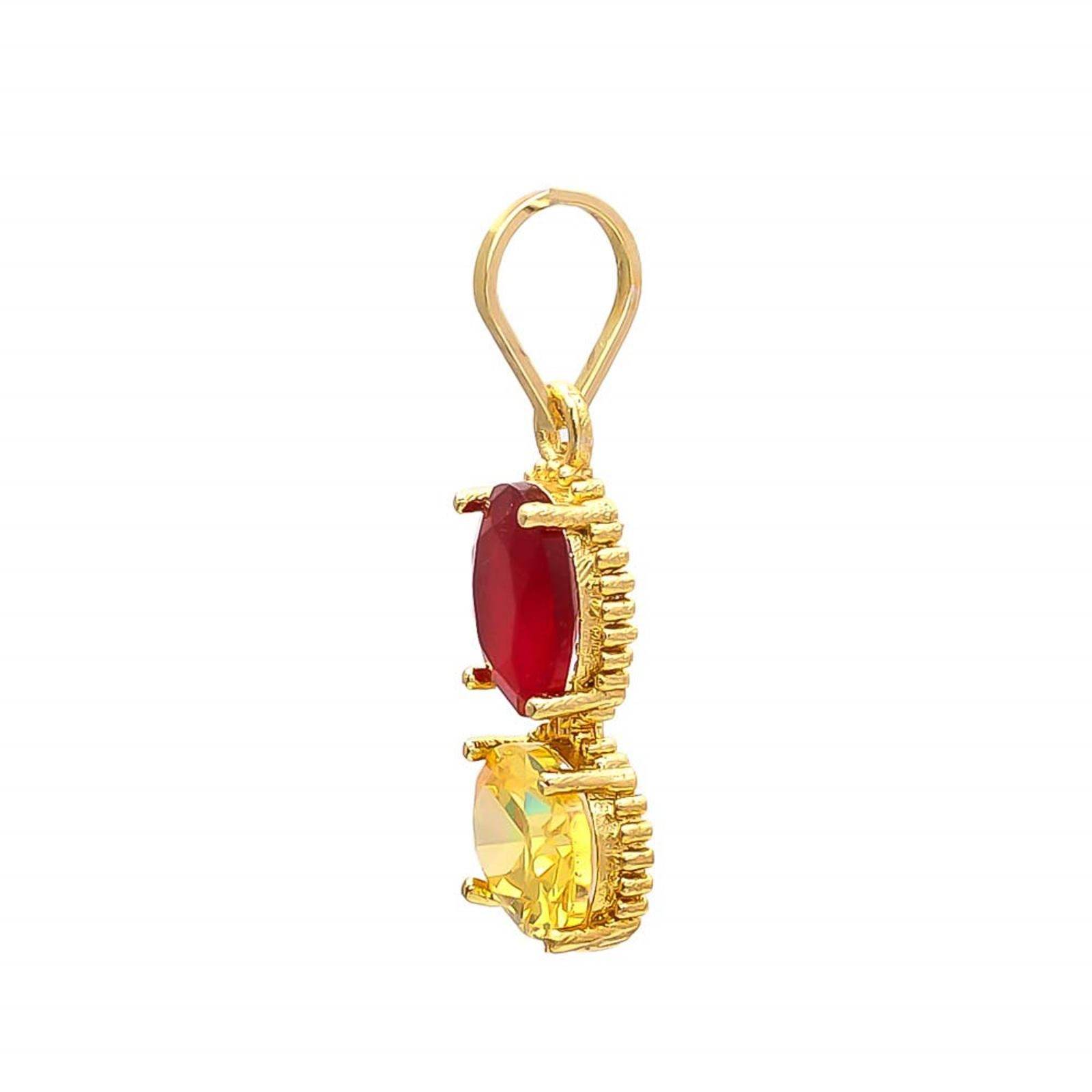 Ruby & Yellow Sapphire Pendant for Men and Women - Aemorio