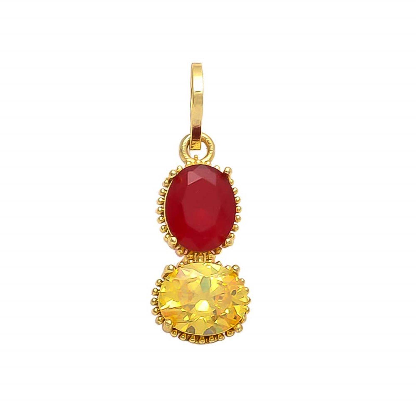 Ruby & Yellow Sapphire Pendant for Men and Women - Aemorio