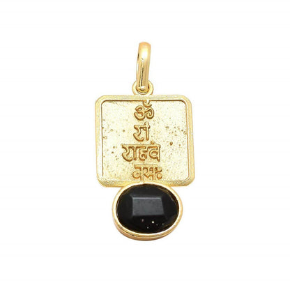 Gomed Stone Guru Rashi Pendant for Prosperity - Aemorio