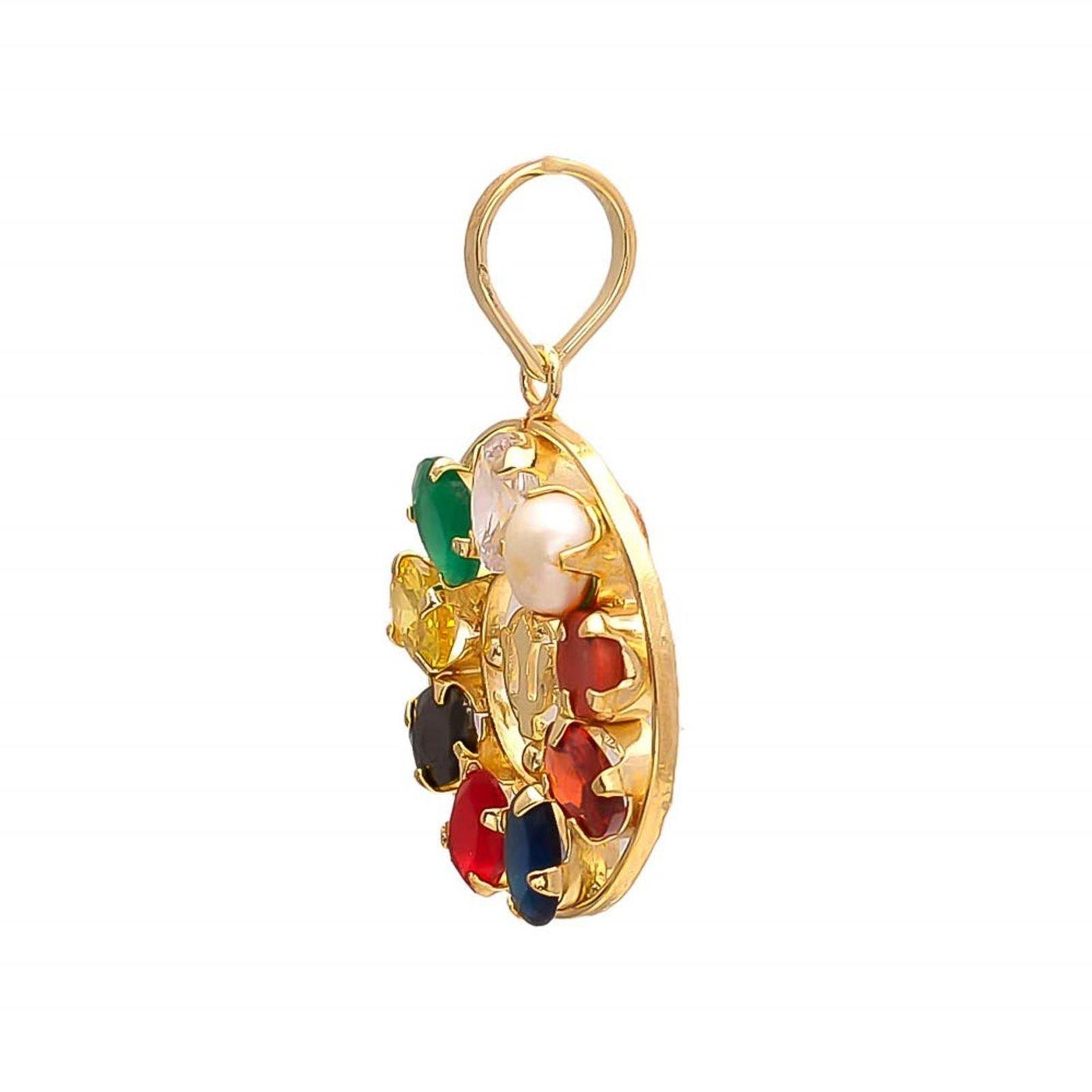 Navratna Trishul Pendant for Men & Women | Spiritual Pendant - Aemorio