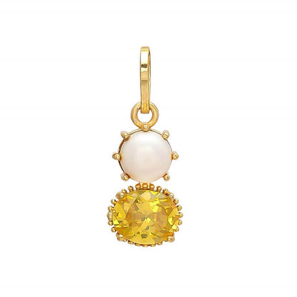 Synthetic Moti & Yellow Sapphire Pendant for Men & Women - Aemorio