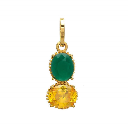 Yellow Sapphire & Emerald Pendant – Gold Plated - Aemorio