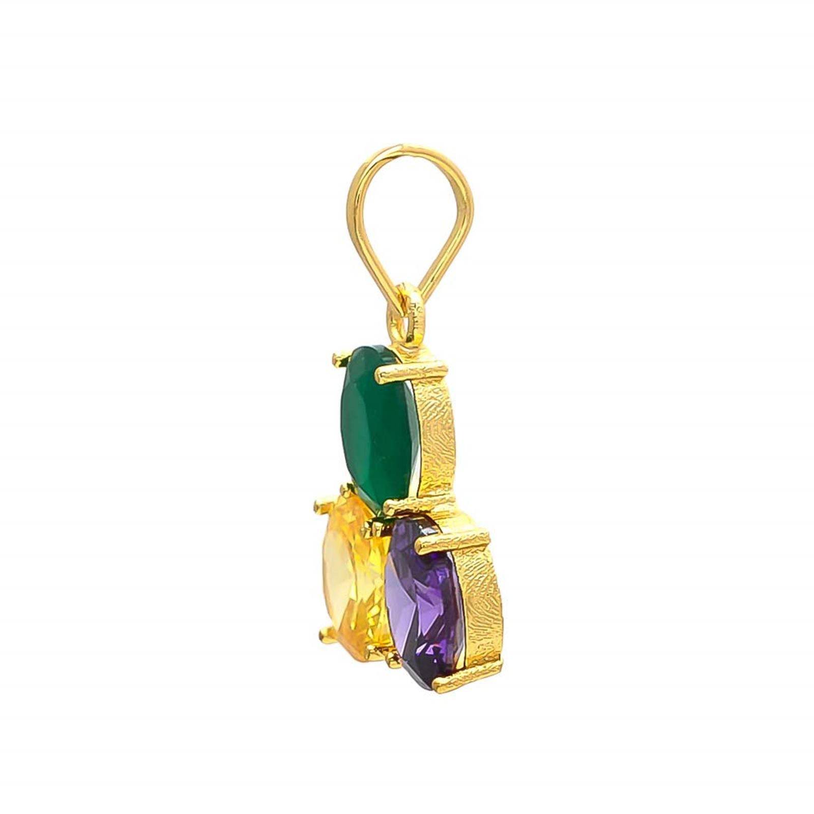 Elegant Ruby & Yellow Sapphire Pendant for Men & Women - Aemorio