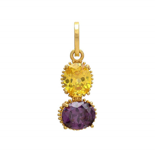 Yellow Sapphire & Blue Sapphire Pendant for Men and Women - Aemorio