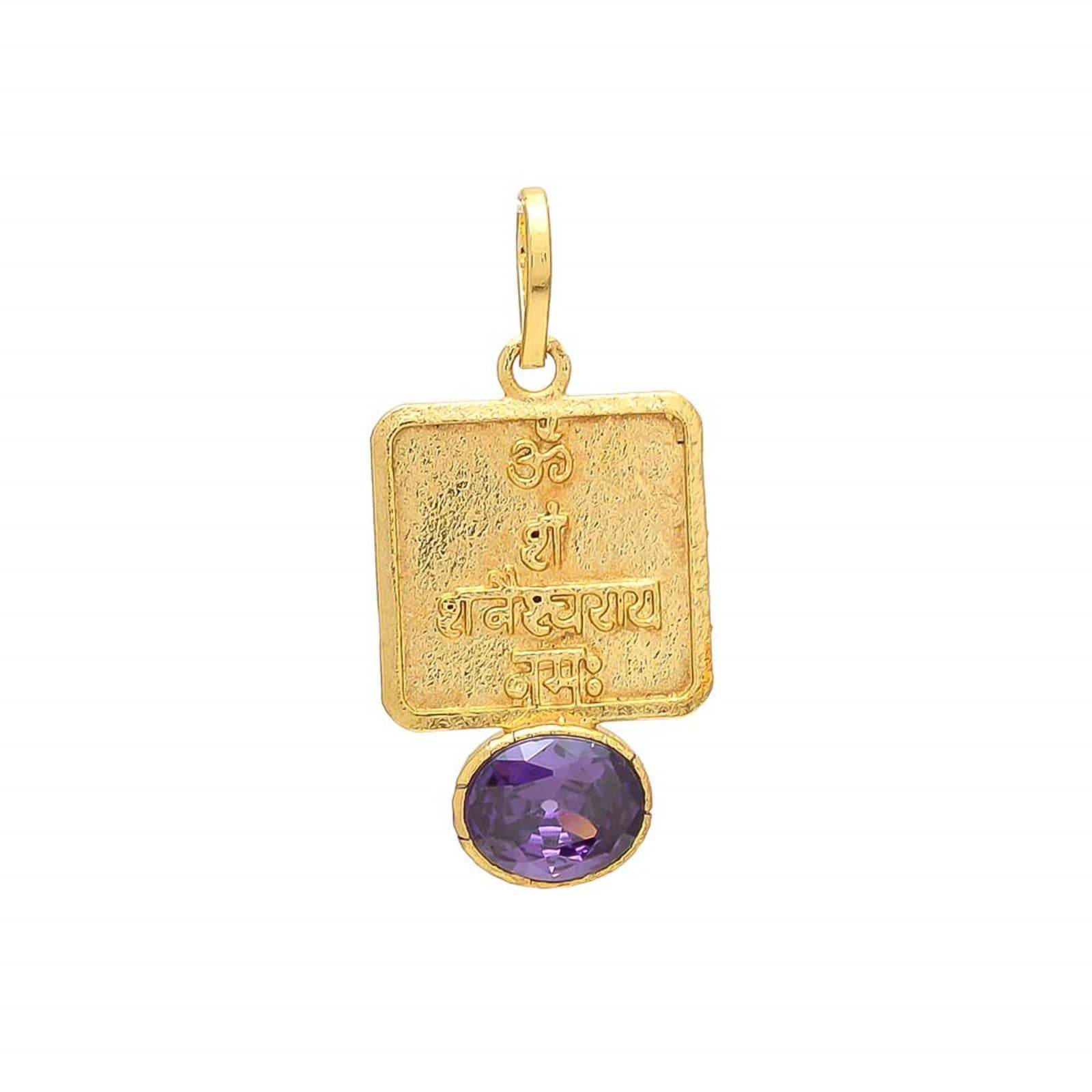 Blue Sapphire Pendant for Aquarius - Gold Plated - Aemorio