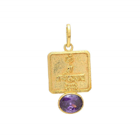 Blue Sapphire Pendant for Aquarius - Gold Plated - Aemorio