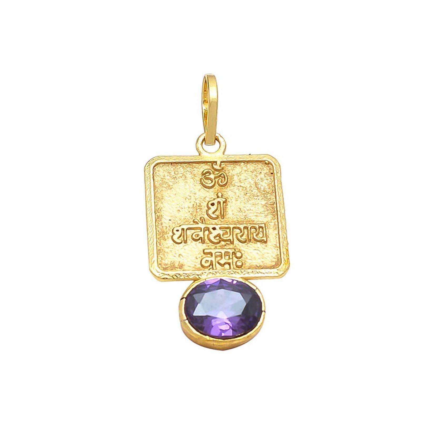 Blue Sapphire Pendant for Aquarius - Gold Plated - Aemorio