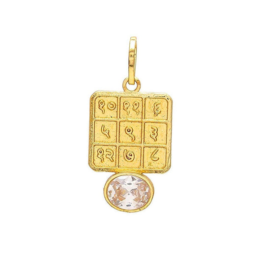 Zircon Libra & Taurus Zodiac Pendant - Gold-Plated Brass - Aemorio