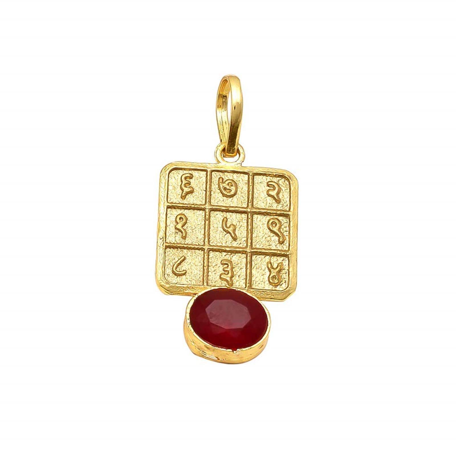 🦁 Leo Zodiac Ruby Pendant – Confidence & Clarity Boost inner strength, love, and leadership with Manik gemstone - Aemorio