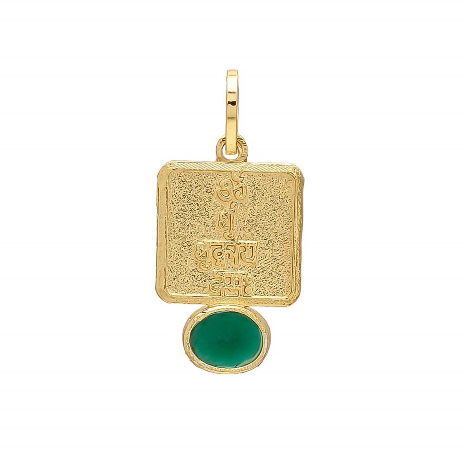 Elegant Emerald Pendant - Gold-Plated Brass with Healing Benefits - Aemorio