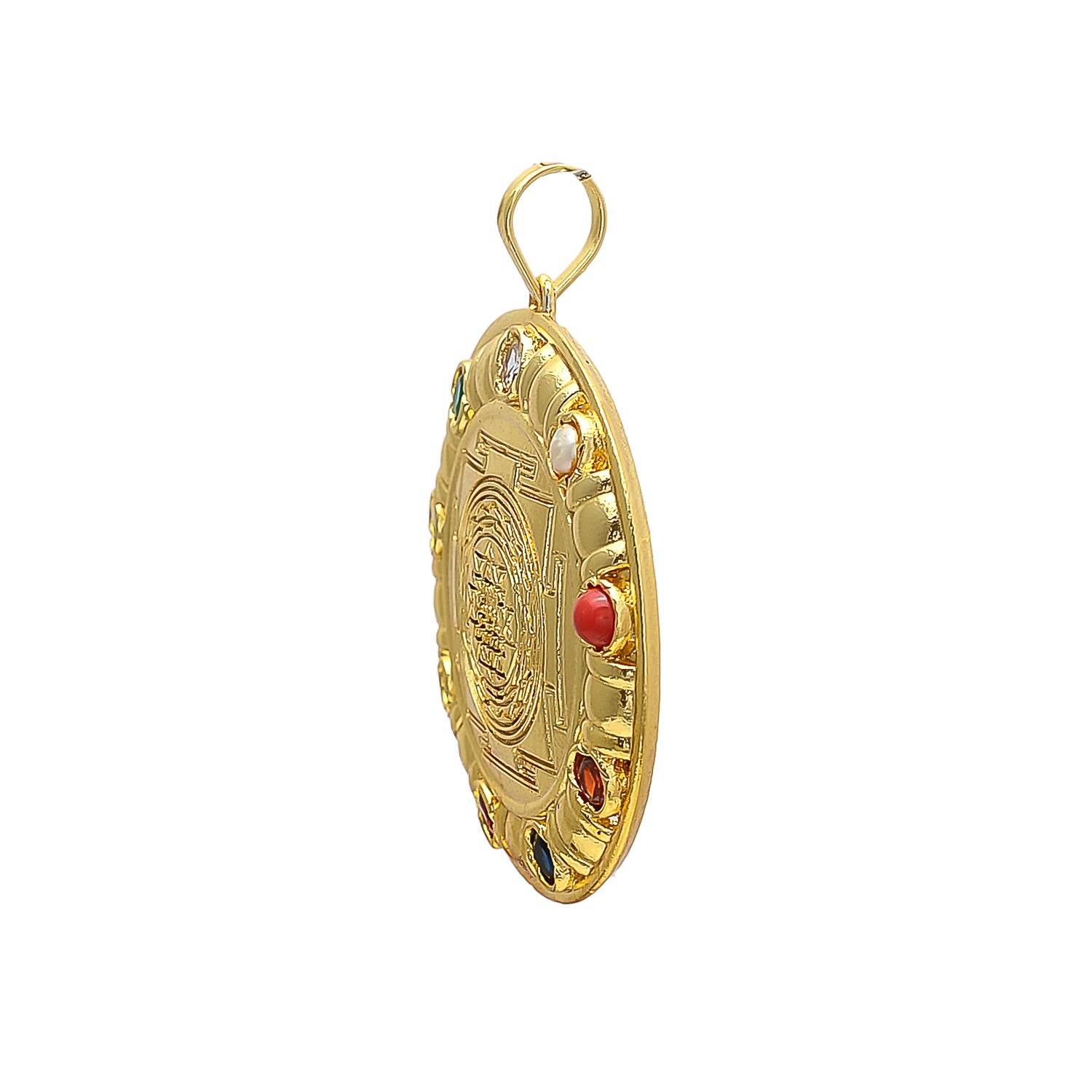 Navratana Shri Yantra Pendant – Powerful & Auspicious - Aemorio