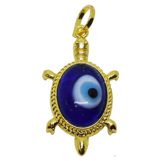 Tortoise Shaped Evil Eye Pendant for Luck and Protection - Aemorio