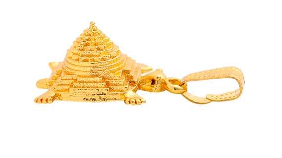 Gold Plated Shri Yantra Tortoise Locket for Men & Women - Aemorio