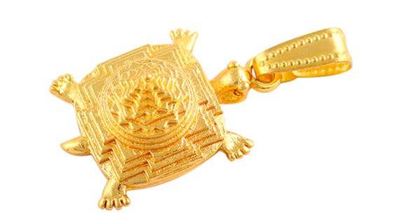 Gold Plated Shri Yantra Tortoise Locket for Men & Women - Aemorio