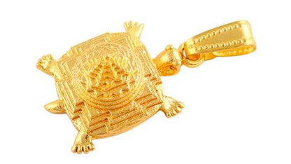 Gold Plated Shri Yantra Tortoise Locket for Men & Women - Aemorio