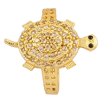 Gold Plated Meru Tortoise Shree Yantra Ring for Men & Women - Aemorio