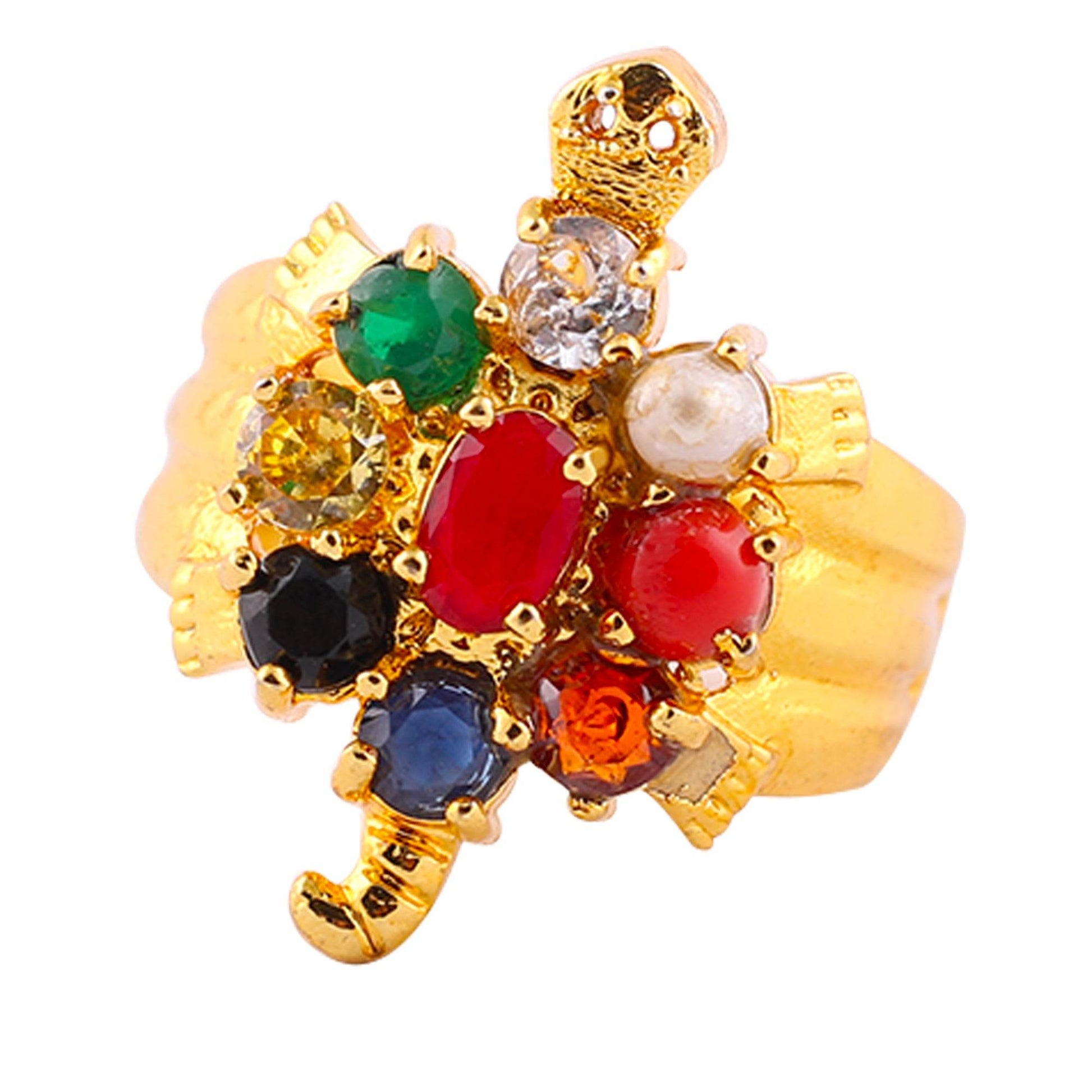 Navratna Tortoise Ring – Prosperity & Protection - Aemorio