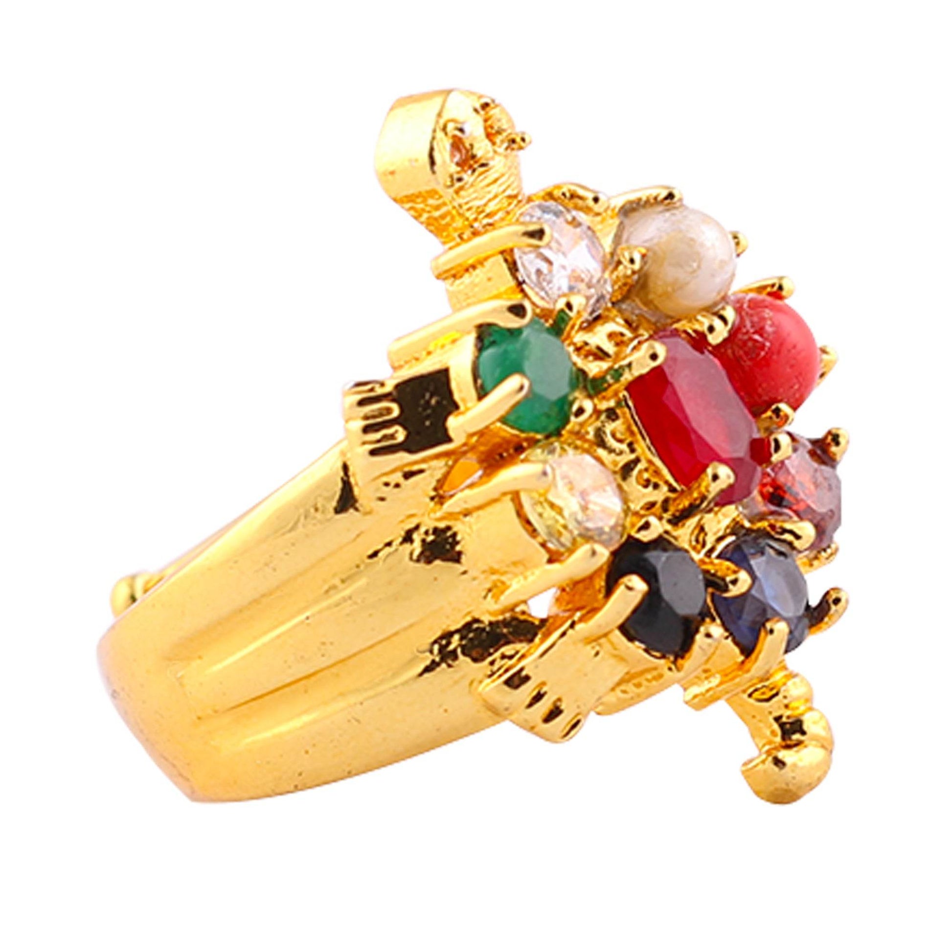 Navratna Tortoise Ring – Prosperity & Protection - Aemorio