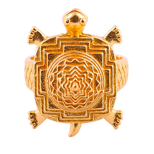 Meru ShriYantra Tortoise Ring – Blessings of Prosperity & Wisdom - Aemorio
