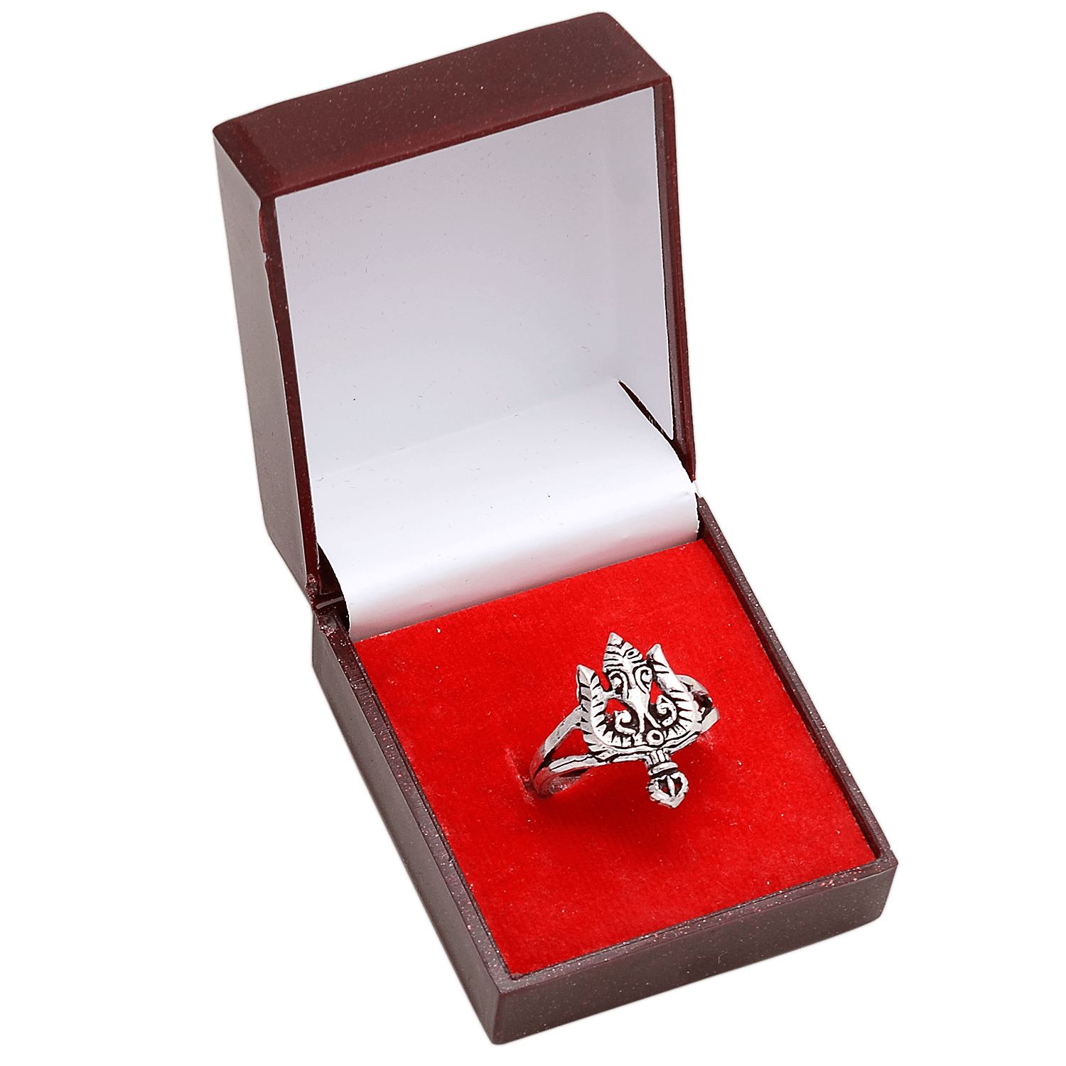 Lord Shiva Trishul Ring in Silver Finish – Panchdhatu - Aemorio