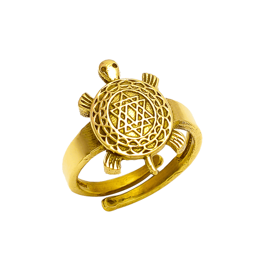 Meru Tortoise Shri Yantra Ring – Prosperity & Protection - Aemorio