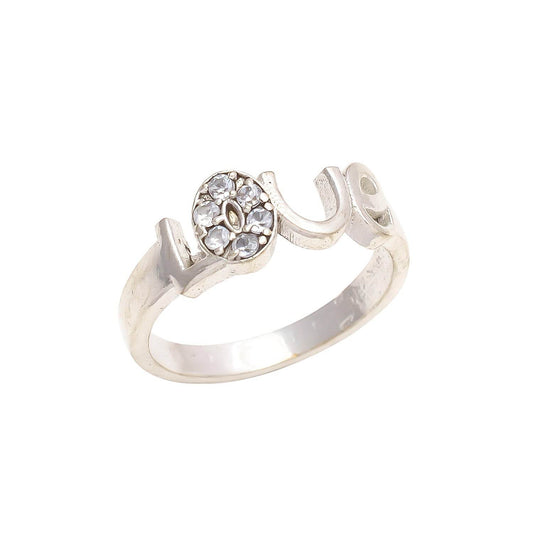 Aemorio Rhodium-Plated Silver Love Ring - Elegant & Timeless - Aemorio