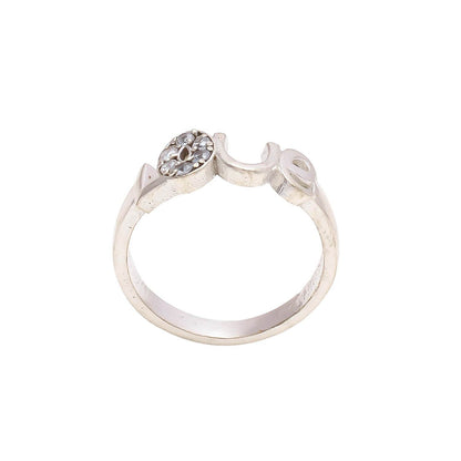 Aemorio Rhodium-Plated Silver Love Ring - Elegant & Timeless - Aemorio