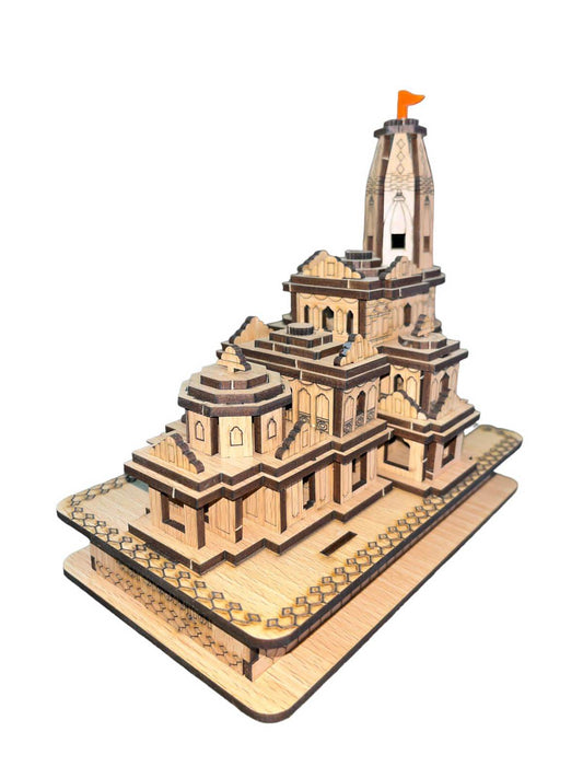 Ram Mandir Temple 3D Model - 6.5 Inch Decorative Sculpture - Aemorio