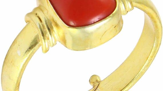 Buy CEYLONMINE CORAL RING unheated & untreated stone moonga ring Copper  Coral Gold Plated Ring Online at Best Prices in India - JioMart.