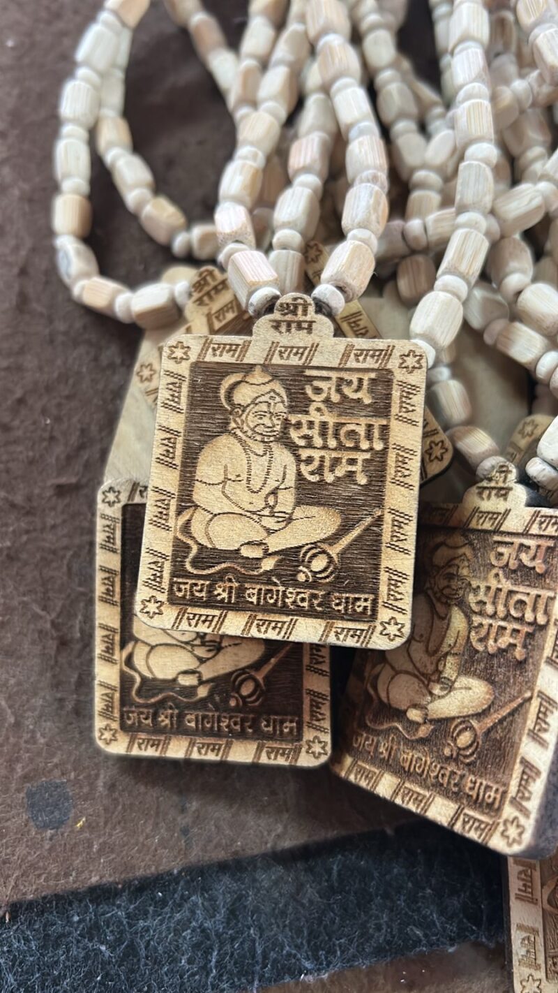 Shri Bageshwar Dham Tulsi Kanthi Mala Original With Hanuman Locket | Bageshwar Dham Hanuman Tulsi Mala Buy 1 Get 1 Free - Image 7