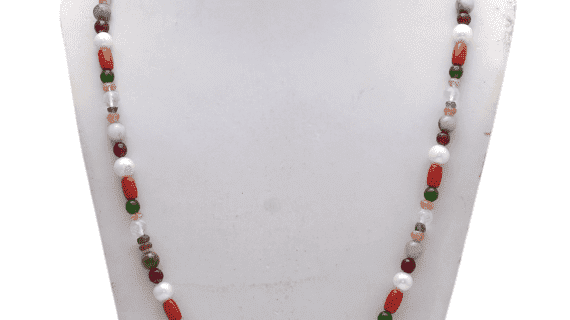 100% Natural Beads Navratna Mala in Thread