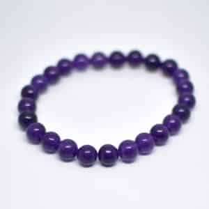 Agate Purple Stone Beads Elastic Bracelet