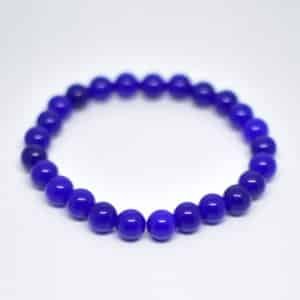 Agate Blue Stone Beads Elastic Bracelet