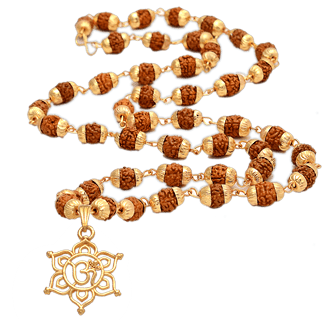 5 Face Original Rudraksha Mala with Om Locket