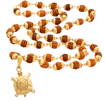 5 Face Rudraksha Mala with Meru Sriyantra Locket