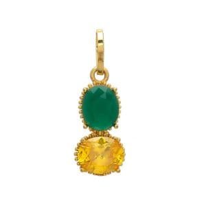 Panna/Emerald & Pukhraj/Yellow Sapphire Stone Pendant/Locket for Men & Women