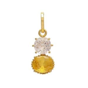 Synthetic Zircon Stone & Yellow Sapphire Locket for Men & Women