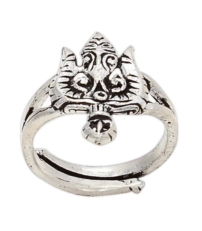 Lord Shiv Trishul Silver Ring for Men & Women