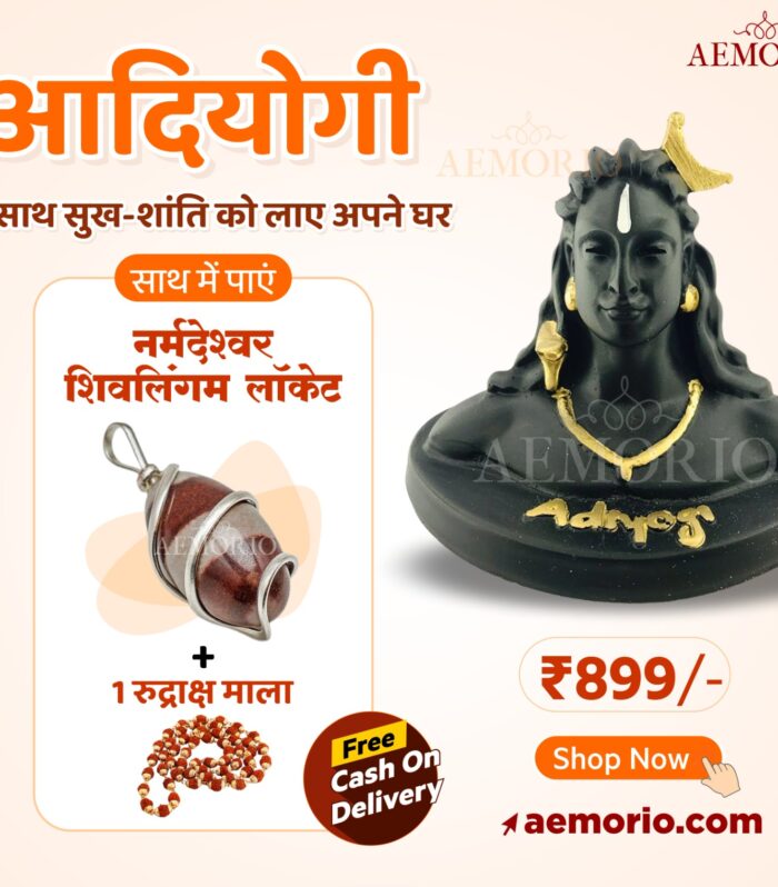 Aemorio Black Adiyogi Statue